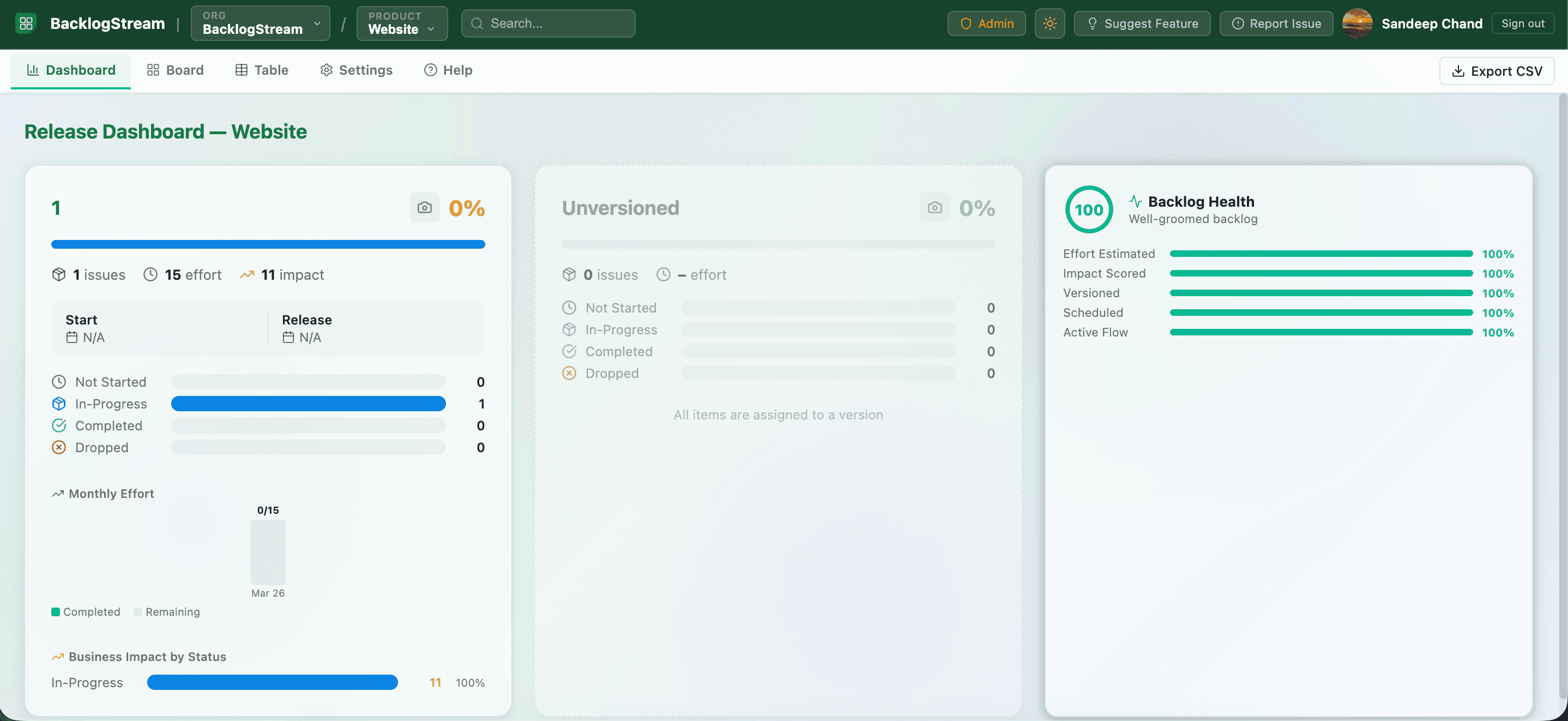 BacklogStream screenshot 2